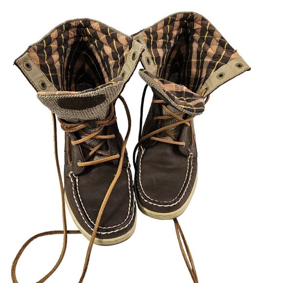 Sperry Top Sider Hikerfish Women’s Sze 8.5M Leather Outdoor Hiking Lace Up Boots - Picture 2 of 16